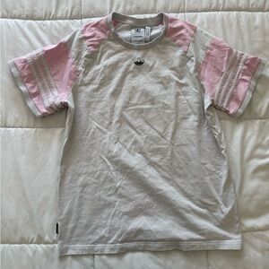 Adidas Tyshawn Pink and White T Shirt